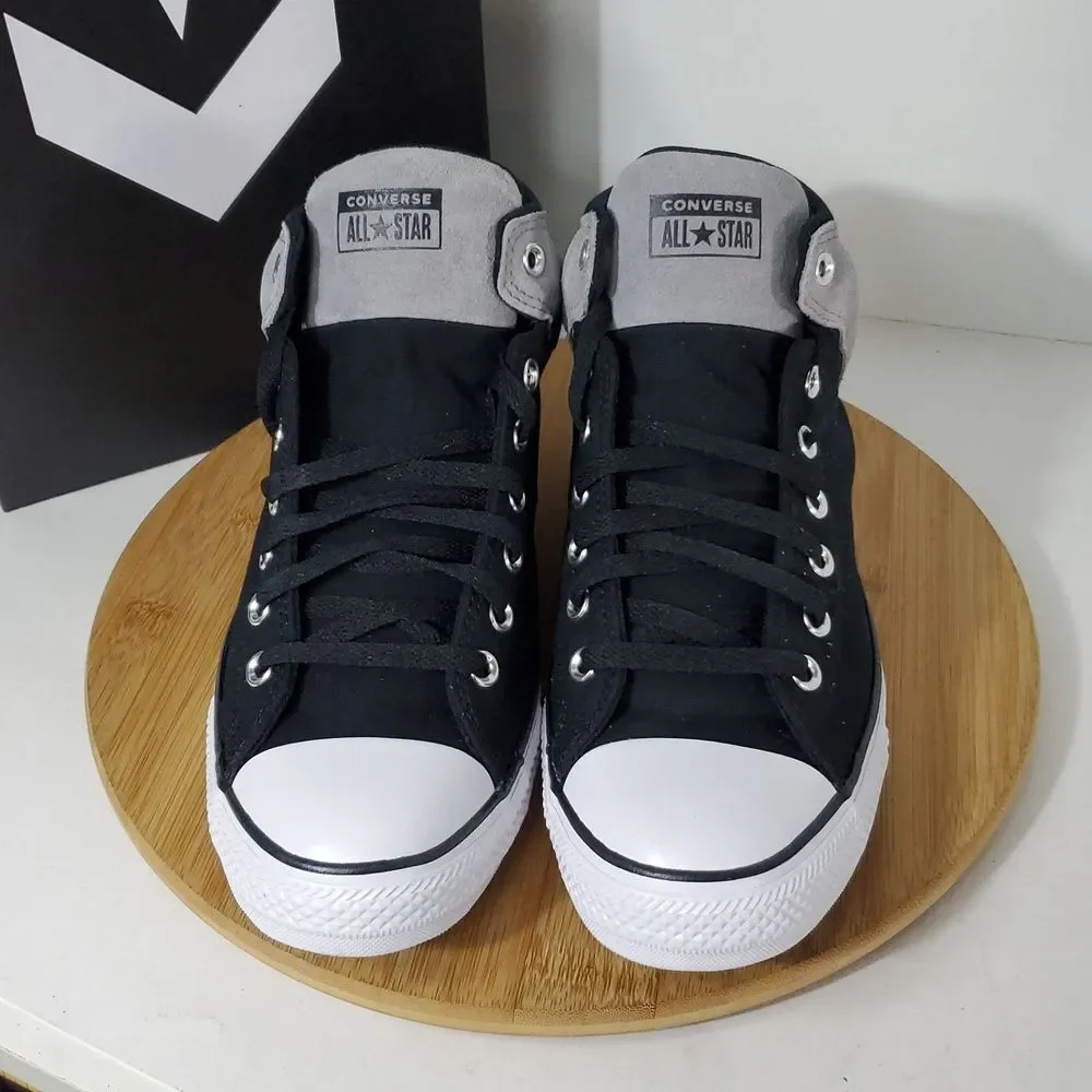 Converse All Star CTAS High Street Mid Unisex Sneakers Black Grey M12/ W14 - Picture 4 of 10